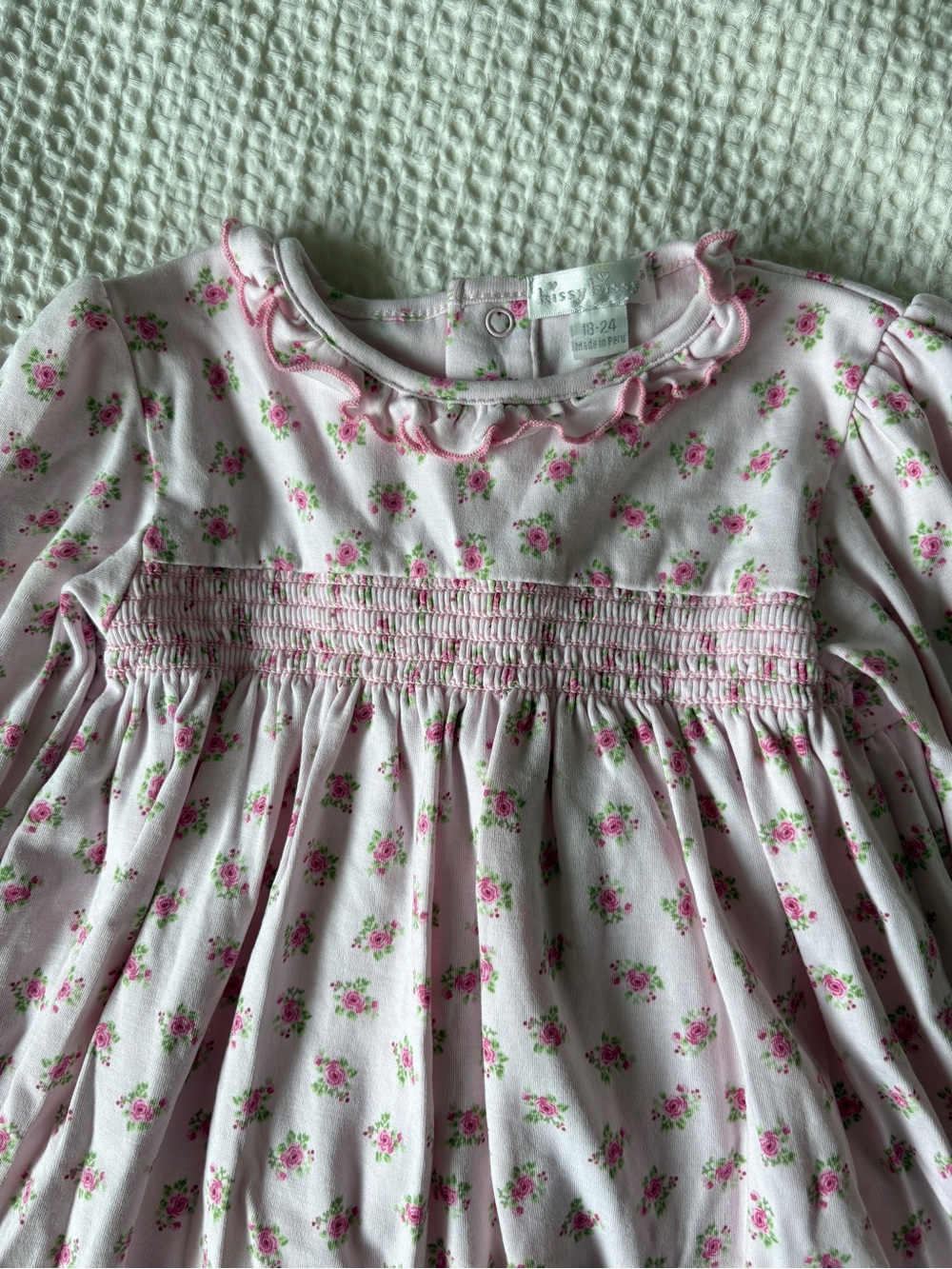 KISSY KISSY Pink Floral Smocked Baby Dress